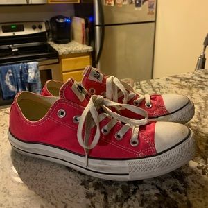 Hot pink Converse low tops